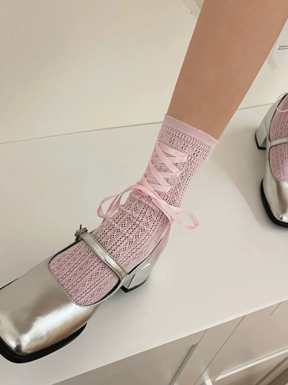 WAGUIR~Daily Lolita Socks Lace Mid-tube Ballet Socks for Spring and Summer