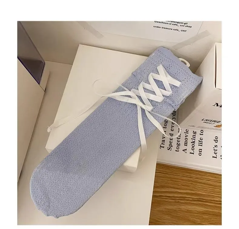 WAGUIR~Daily Lolita Socks Lace Mid-tube Ballet Socks for Spring and Summer