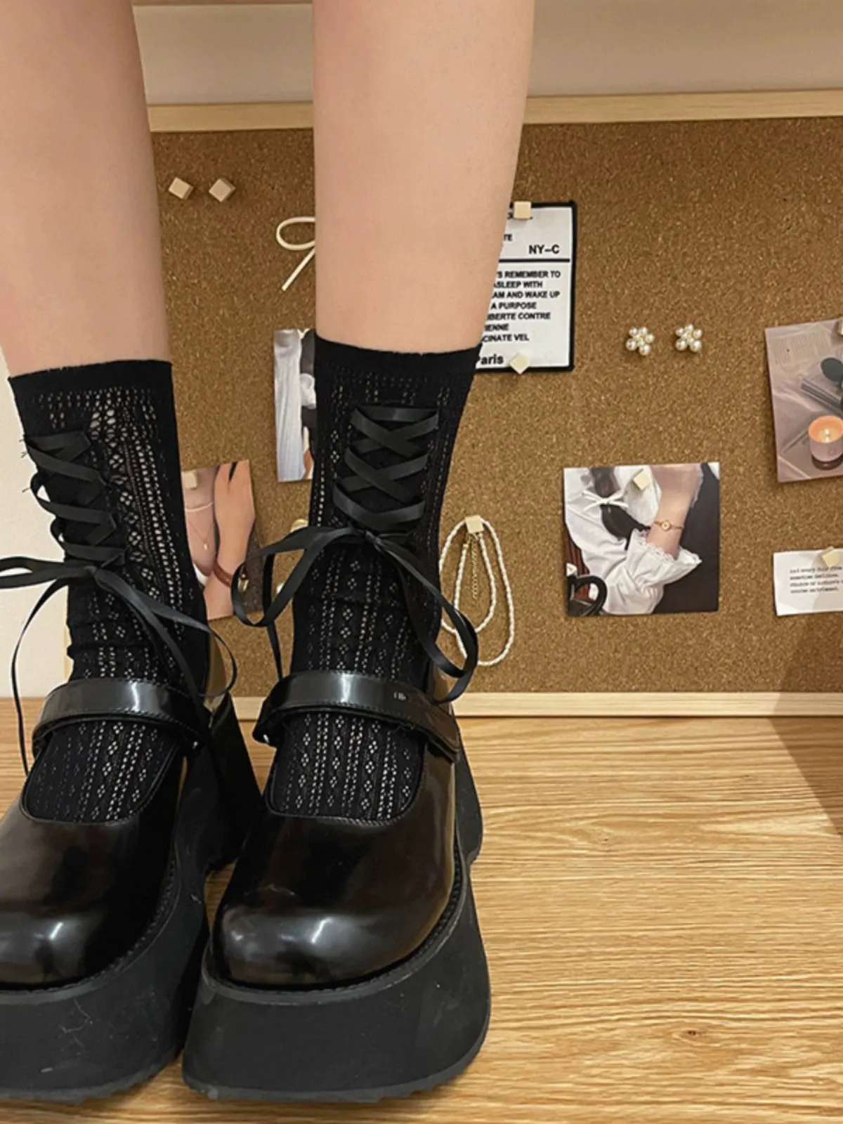 WAGUIR~Daily Lolita Socks Lace Mid-tube Ballet Socks for Spring and Summer