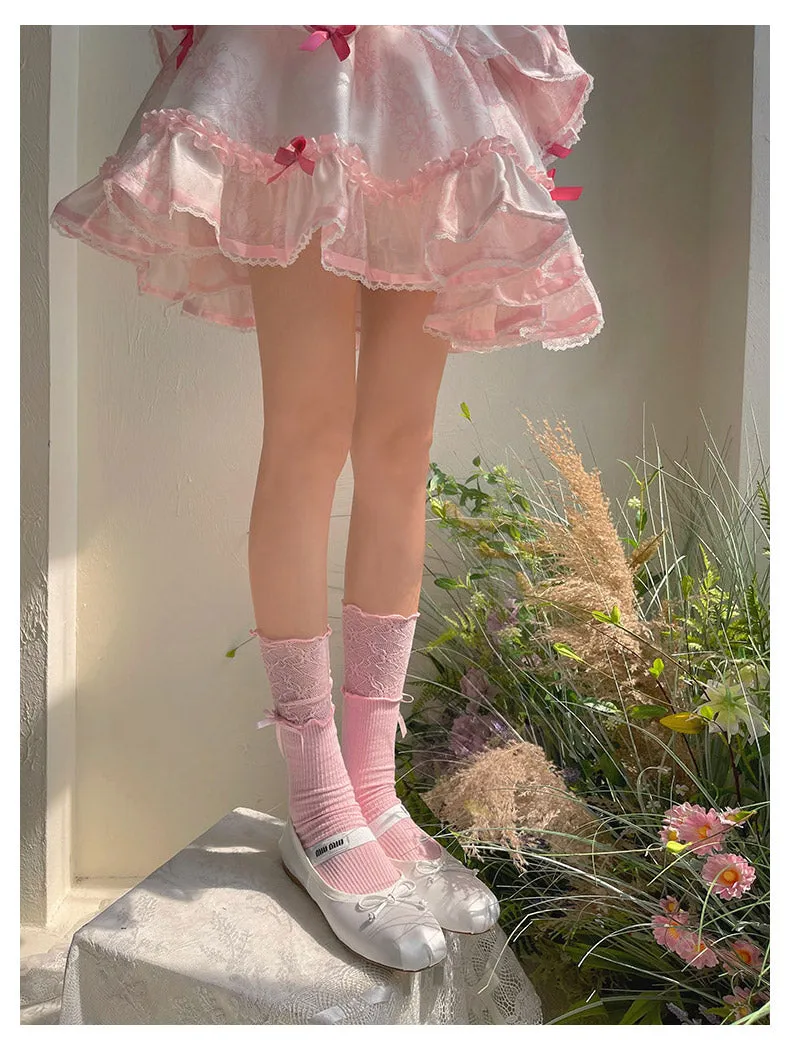 WAGUIR~Sweet Lolita Accessory Patchwork Lace Pile Socks