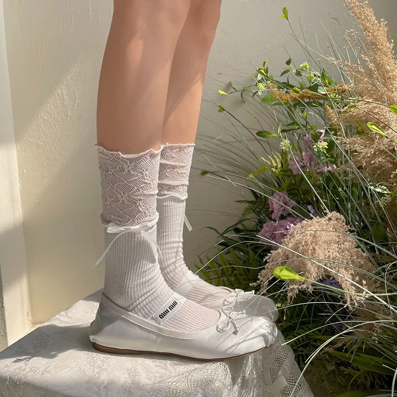 WAGUIR~Sweet Lolita Accessory Patchwork Lace Pile Socks