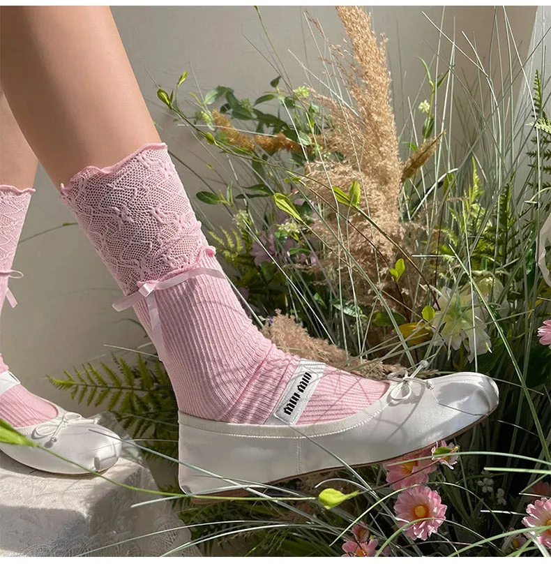WAGUIR~Sweet Lolita Accessory Patchwork Lace Pile Socks