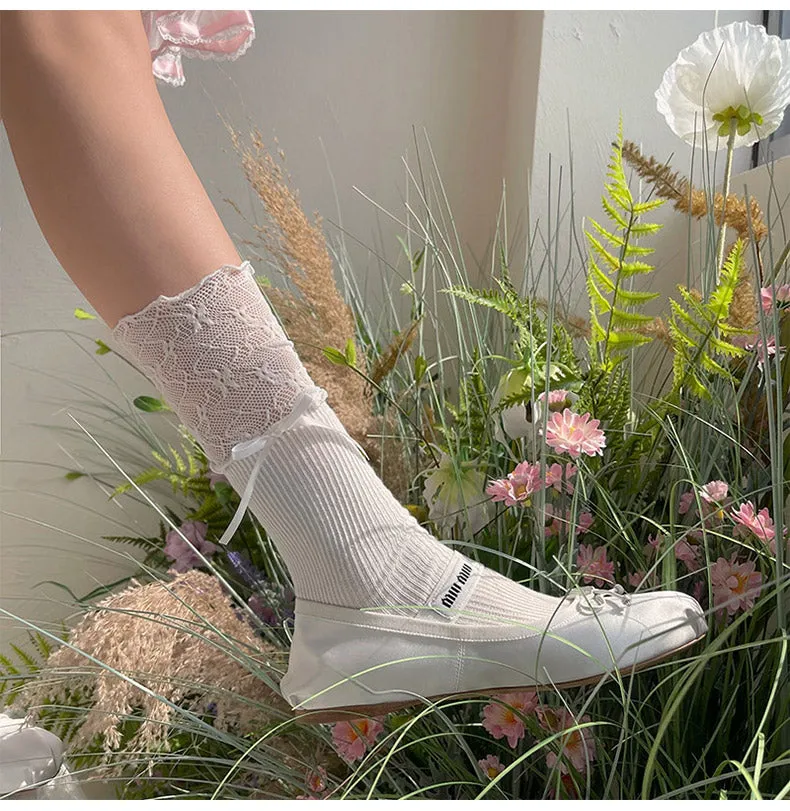 WAGUIR~Sweet Lolita Accessory Patchwork Lace Pile Socks
