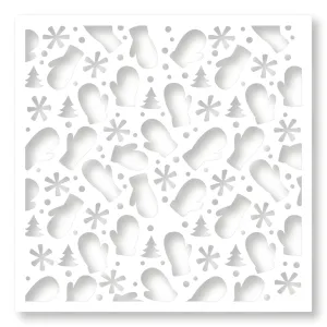 Warm Woolen Mittens | Mixed Media Stencil