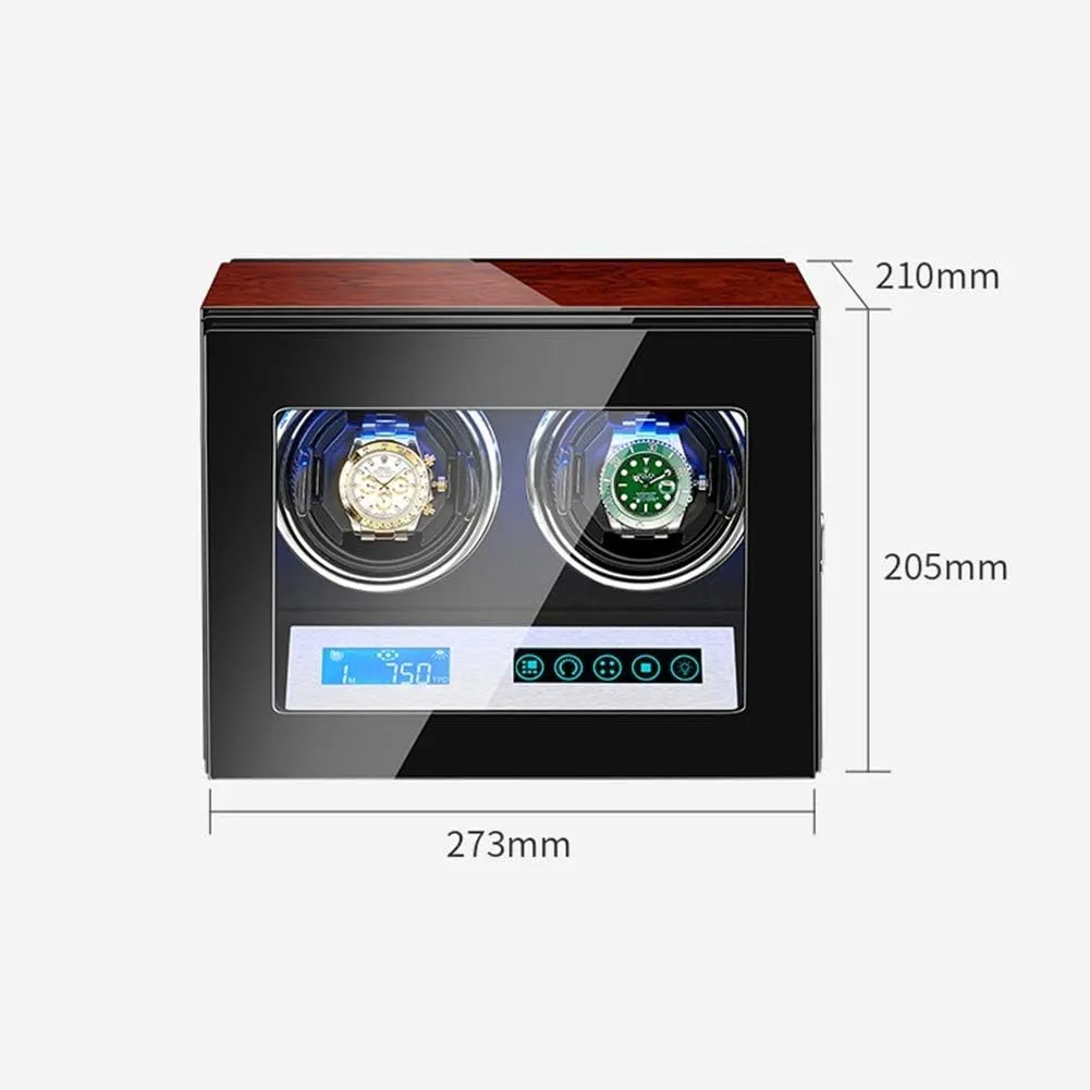 Watch Automatic Watch Winder with Quiet Motor,Led Illumination,Touch Display,15 Rotation Mode Settings,Suitable for Men's and Ladies Wrist Watch,6 0