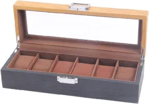 Watch Box Watch Case Watch Display Watch Box Slots Retro Wood Watch Display Box Organizer Watch Wooden Case Jewelry Case Watch Storage Box Watch Organizer For Men(6 Slots)