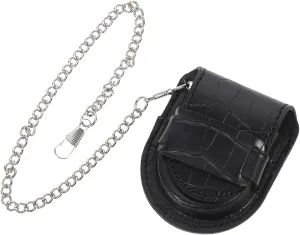 Watch Leather Case Small Cover Pocket Watch Protector Watch Pouch Pocket Watches for Men Watch Storage Case Holder Pocket Watch Case Watch Cases for Men Black Leather
