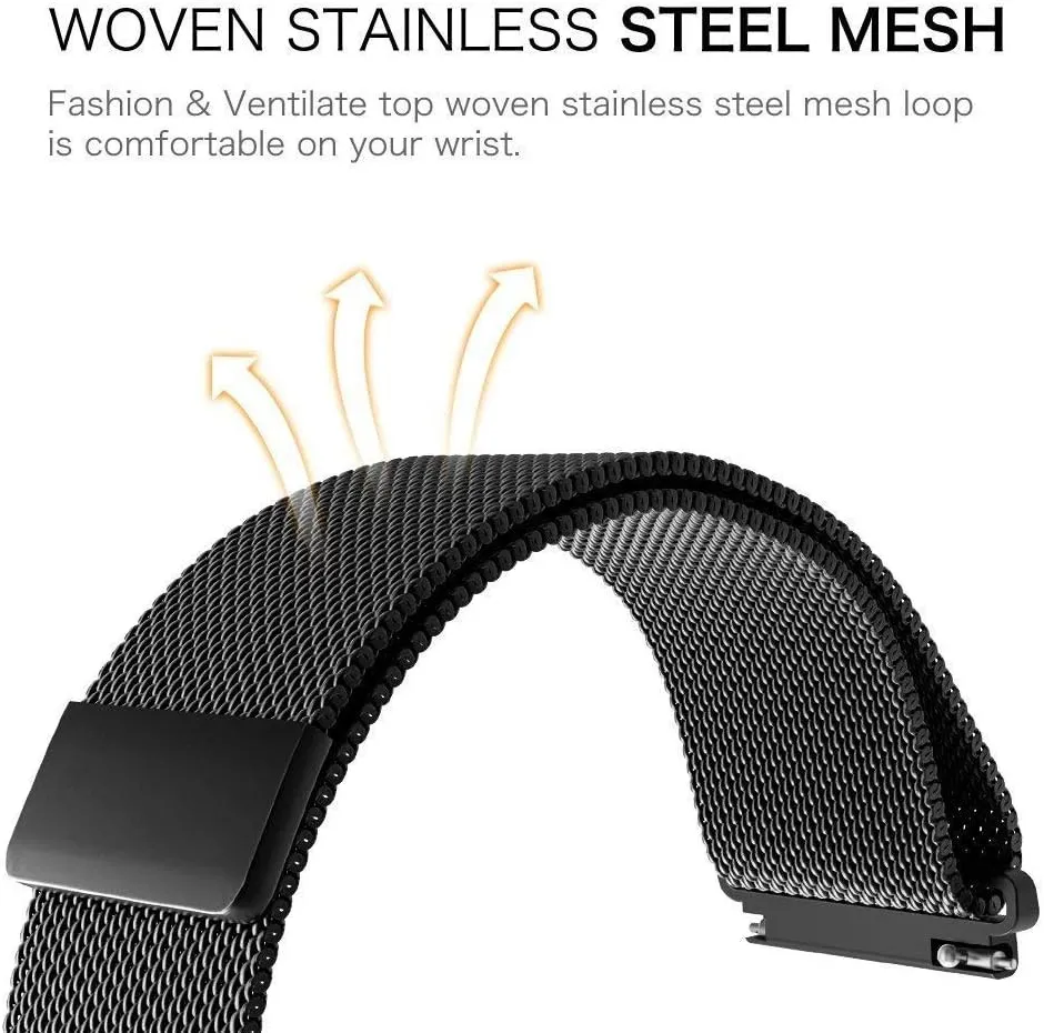 watch strap 18mm 20mm 22mm universal milanes loop strap watchbands smart watch metal strap stainless steel watch band men & women watches
