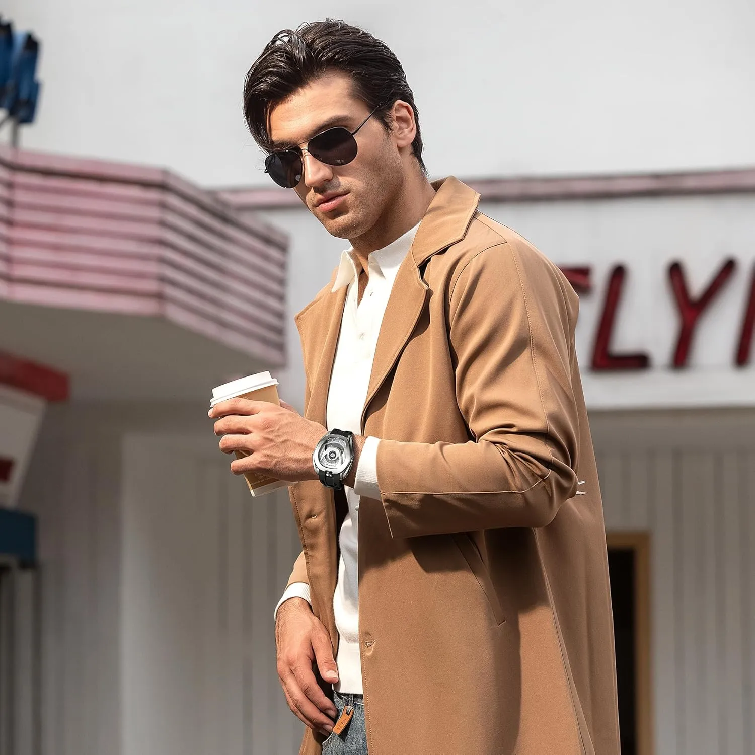 Watches for Men Automatic Watches Stainless Steel Mechanical Mens Watches Japan Movement Viton Strap Men's Wrist Watches Interchangeable 100m Waterproof Luxury Designer Watches Gift for Men
