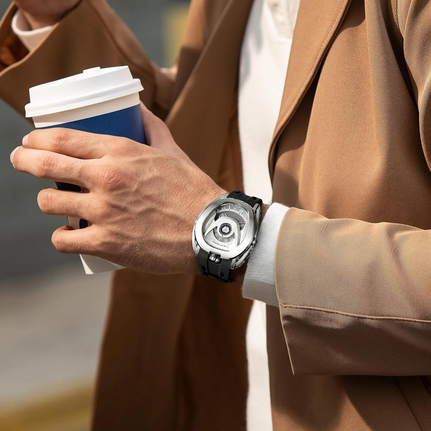 Watches for Men Automatic Watches Stainless Steel Mechanical Mens Watches Japan Movement Viton Strap Men's Wrist Watches Interchangeable 100m Waterproof Luxury Designer Watches Gift for Men