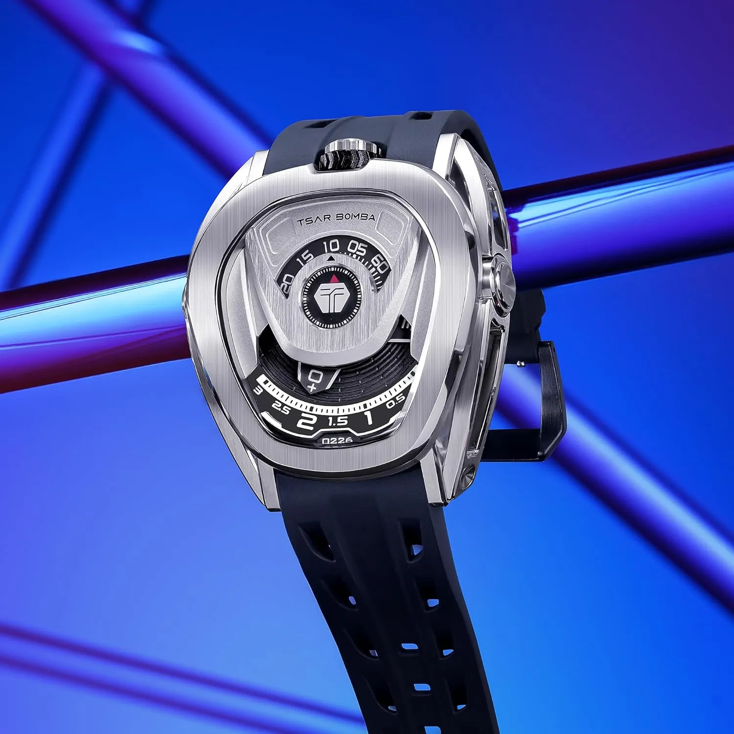Watches for Men Automatic Watches Stainless Steel Mechanical Mens Watches Japan Movement Viton Strap Men's Wrist Watches Interchangeable 100m Waterproof Luxury Designer Watches Gift for Men