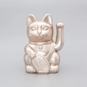 Waving Cat Lucky 'Maneki-Neko' Good Fortune Metallic Rose