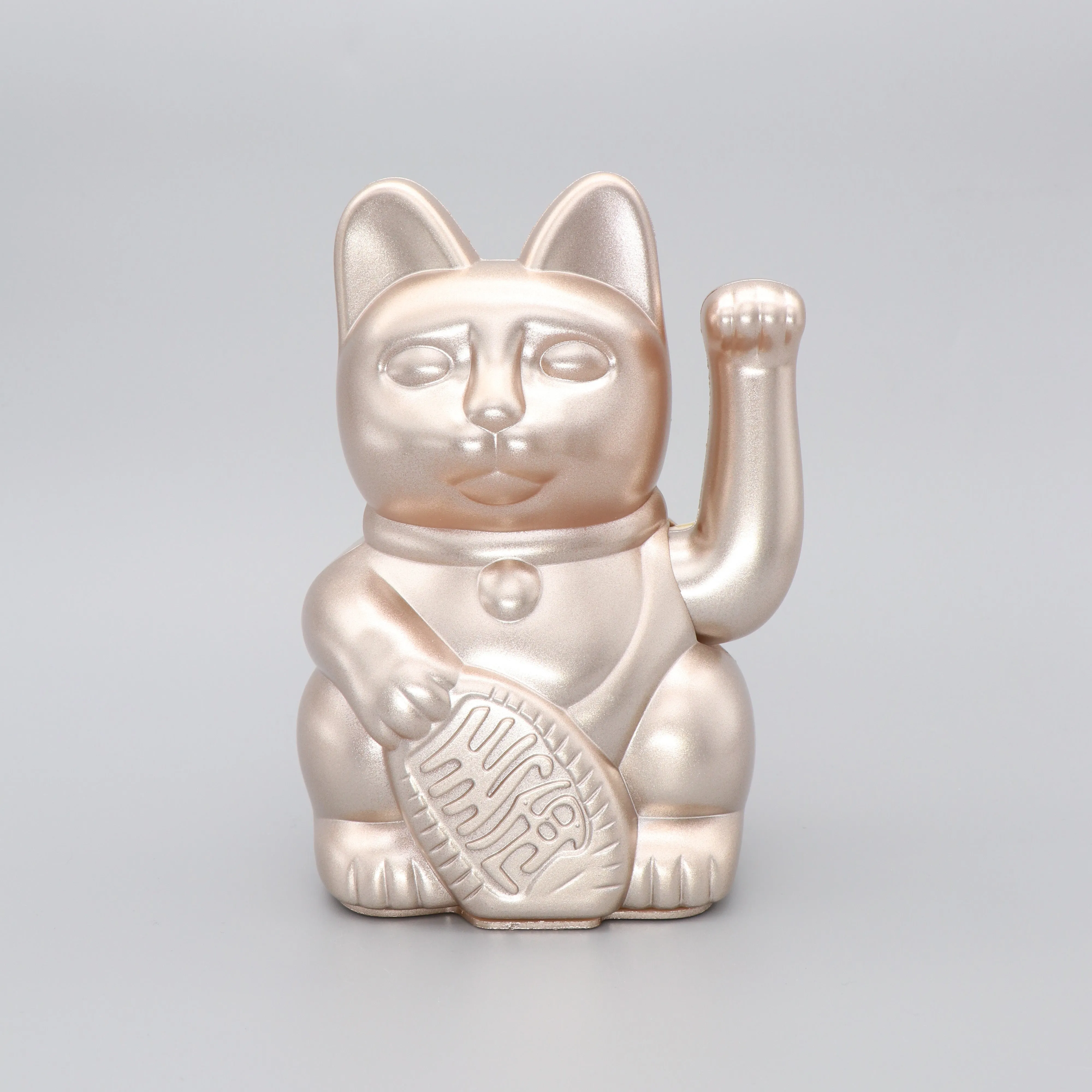 Waving Cat Lucky 'Maneki-Neko' Good Fortune Metallic Rose