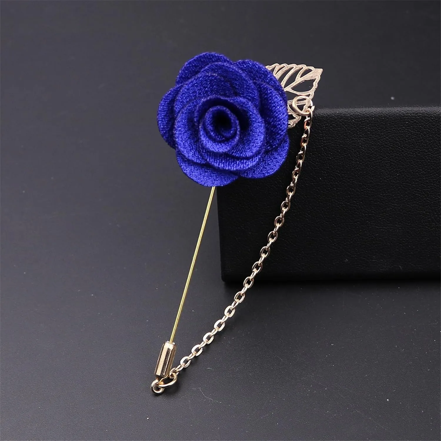 WCRAZYE Flower Lapel Stick Brooch Pin for Men Women Handmade Camellia Flower Boutonniere for Suit Tuxedo Corsage Wedding Party Brooch