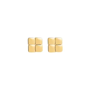 Weave Stud Earrings - Gold Plated