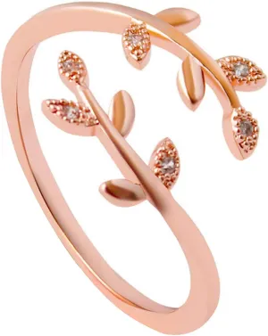 Wedding Band Ring Open Adjustable-Men Leaf Adjustable You Graw Open Gift Ring Jewelry Through Ring Go Through What Rings Jewelry Gift for Women and Girls (Pink, One Size)