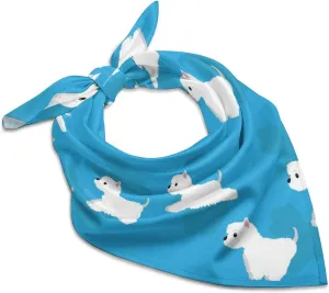 Westie Dogs Pattern Bandana for Men Women Headscarf Handkerchief Scarf