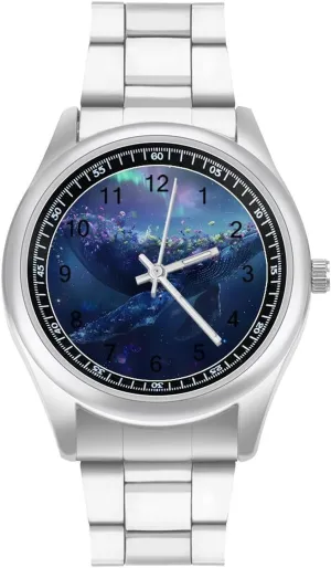 Whale Watches Stainless Steel Band Wristwatch Business Dress Watch for Work Home