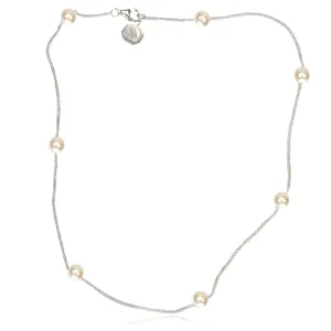 White Freshwater Pearl & Chain Necklace