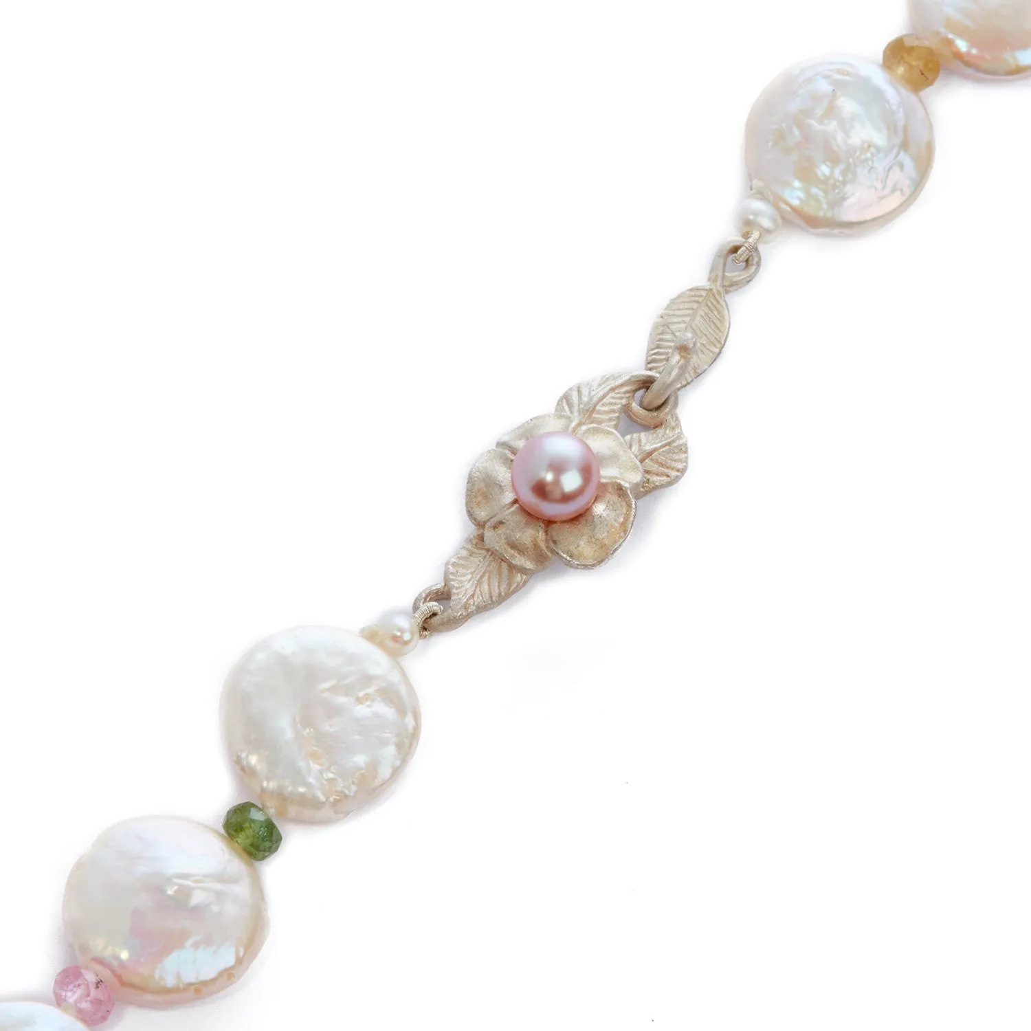 White M&M Freshwater Pearl & Tourmaline 'Happy' Necklace