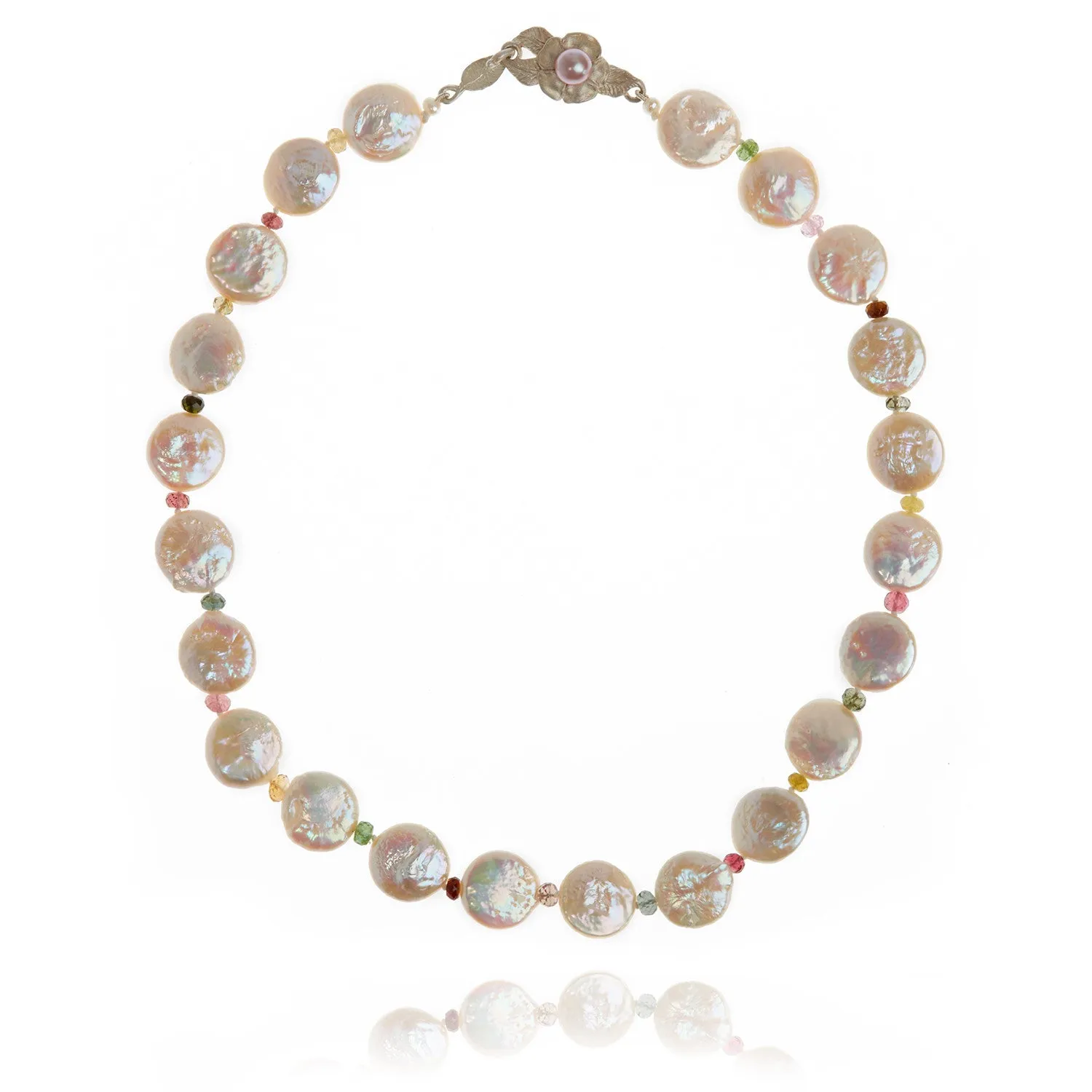 White M&M Freshwater Pearl & Tourmaline 'Happy' Necklace