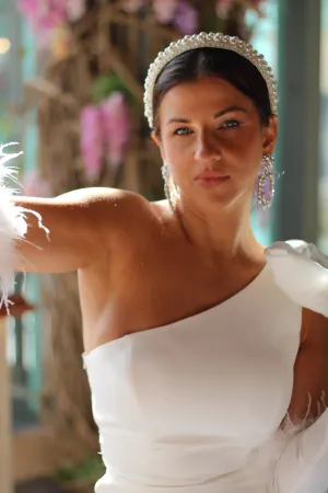 White Pearl Bridal Headband