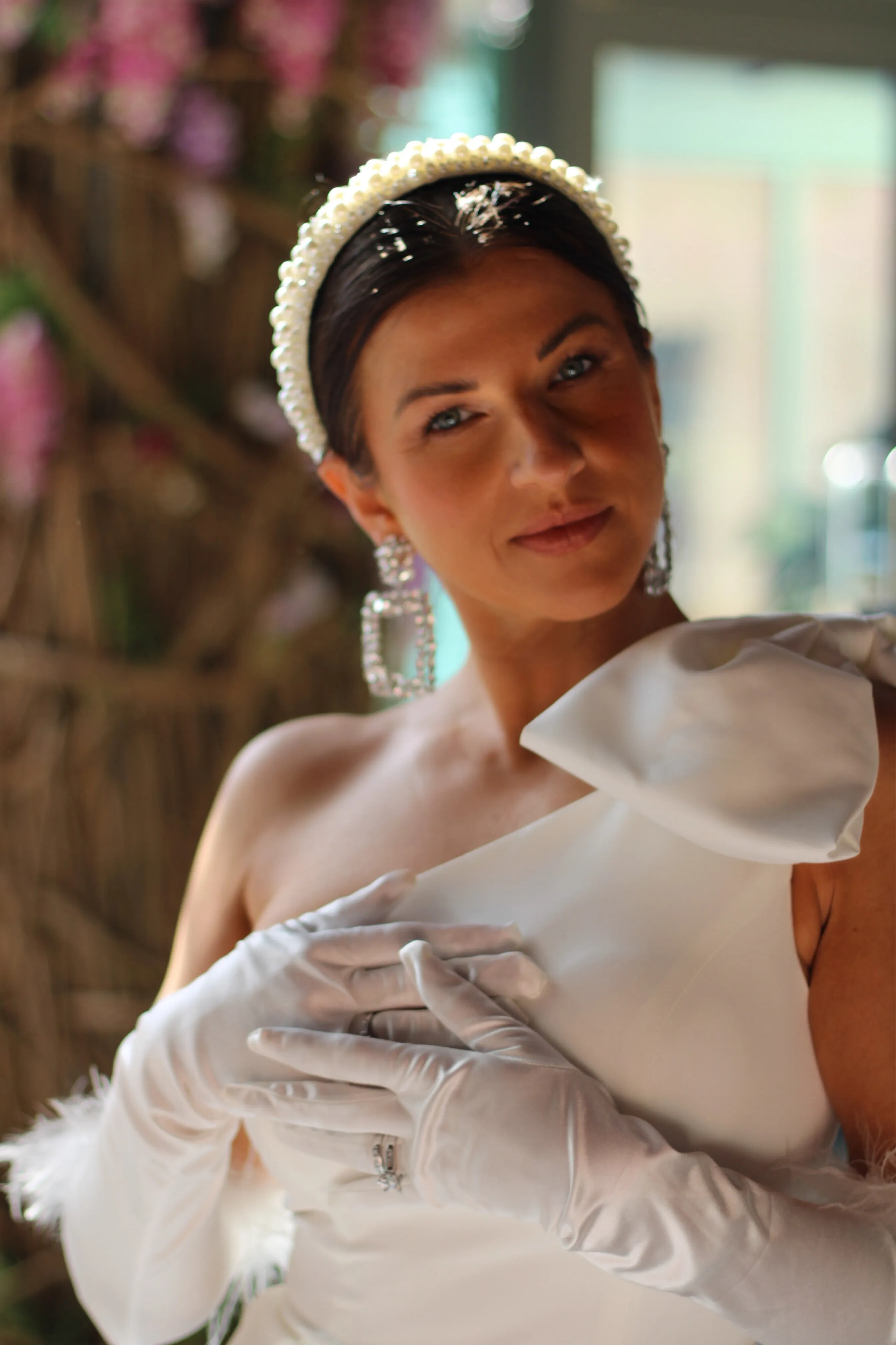 White Pearl Bridal Headband