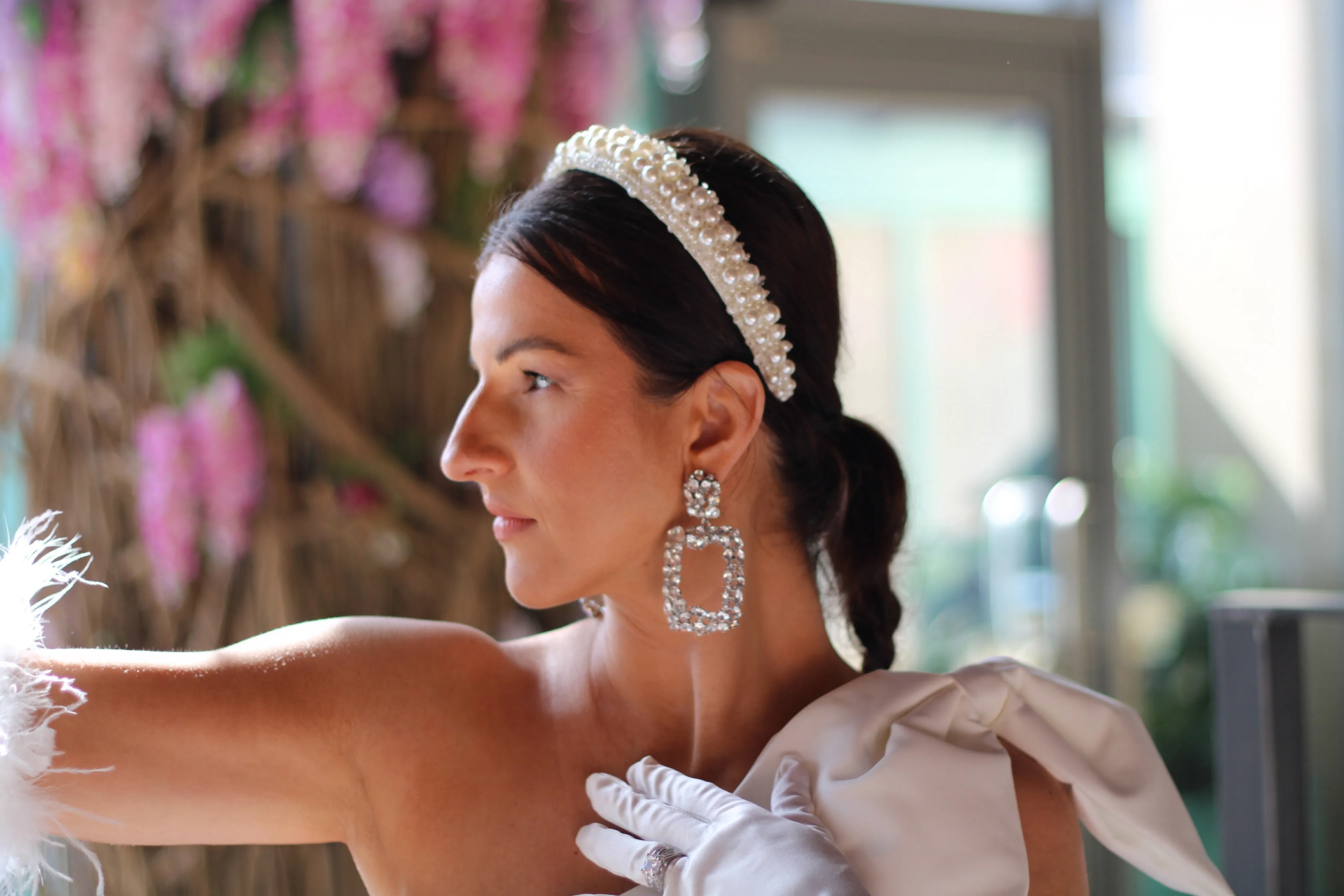 White Pearl Bridal Headband