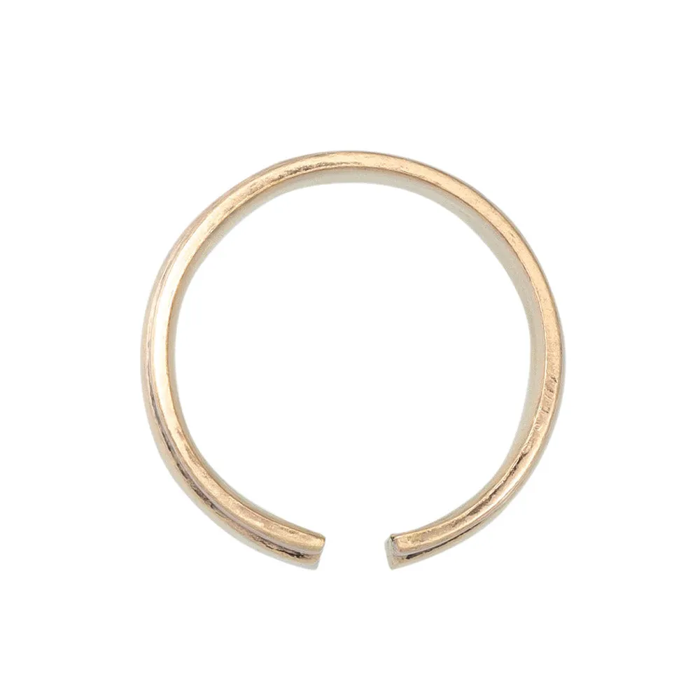 Wide Half Textured Open Pinky Ring
