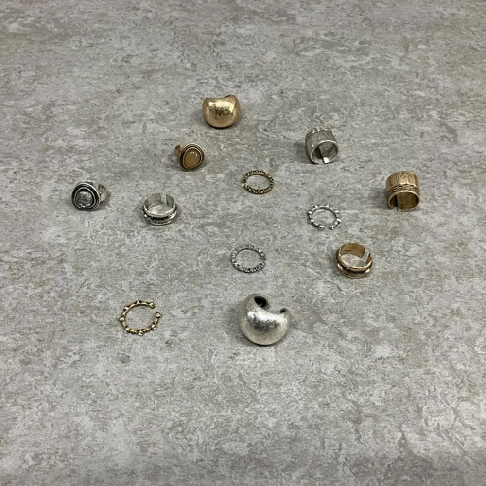 Wide Half Textured Open Pinky Ring