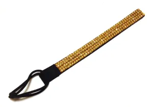 WigsPedia Rhinestone Crystal Stretch Headband 4-Row Head Piece Elastic Hair Band for Women (Gold)