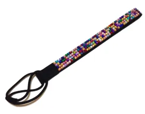 WigsPedia Rhinestone Crystal Stretch Headband 4-Row Head Piece Elastic Hair Band for Women (Multicolor)