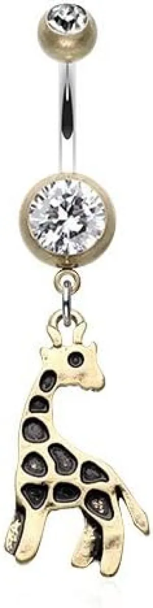 WildKlass Jewelry Vintage Giraffe Belly Button Ring