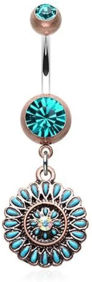 WildKlass Jewelry Vintage Sahasrara Chakra Belly Button Ring