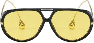 willochra Vintage Oversized Pilot Shield Sunglasses Women Luxury Trendy Sun Glasses For Ladies Big Frame Eyewear