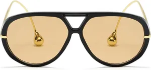 willochra Vintage Oversized Pilot Shield Sunglasses Women Luxury Trendy Sun Glasses For Ladies Big Frame Eyewear