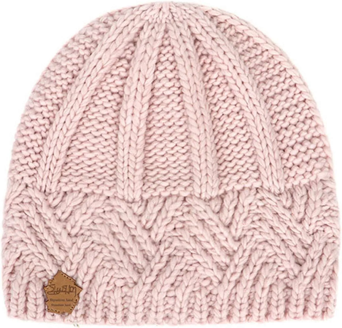 Winter Fashion Knitted Wool Beanie Hat Beanies Cuffed Plain Skull Hat Knitted Watch Hat Warm Beanies for Women Girls (Pink-06#A, One Size)