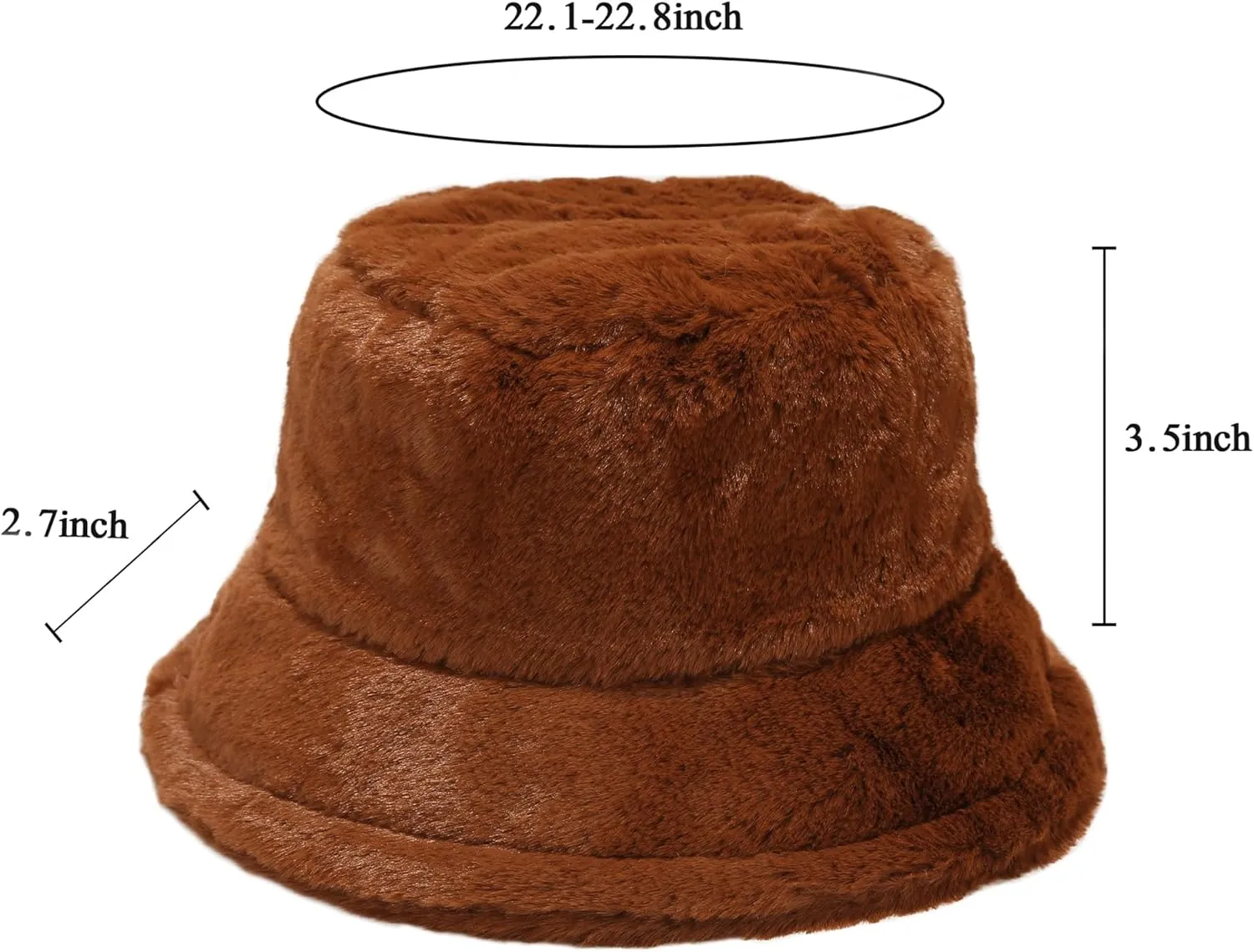 Winter Fluffy Fuzzy Bucket Hat Plush Furry Faux Fur Fisherman Hats Warm Hat for Women