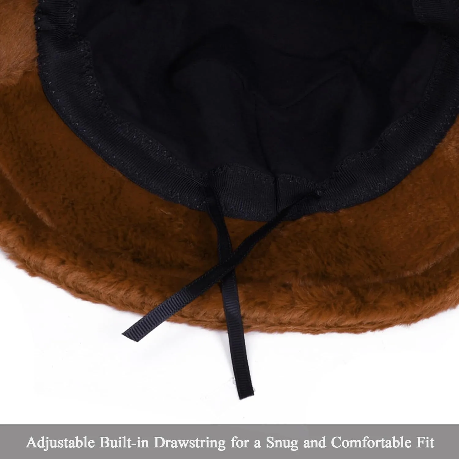 Winter Fluffy Fuzzy Bucket Hat Plush Furry Faux Fur Fisherman Hats Warm Hat for Women