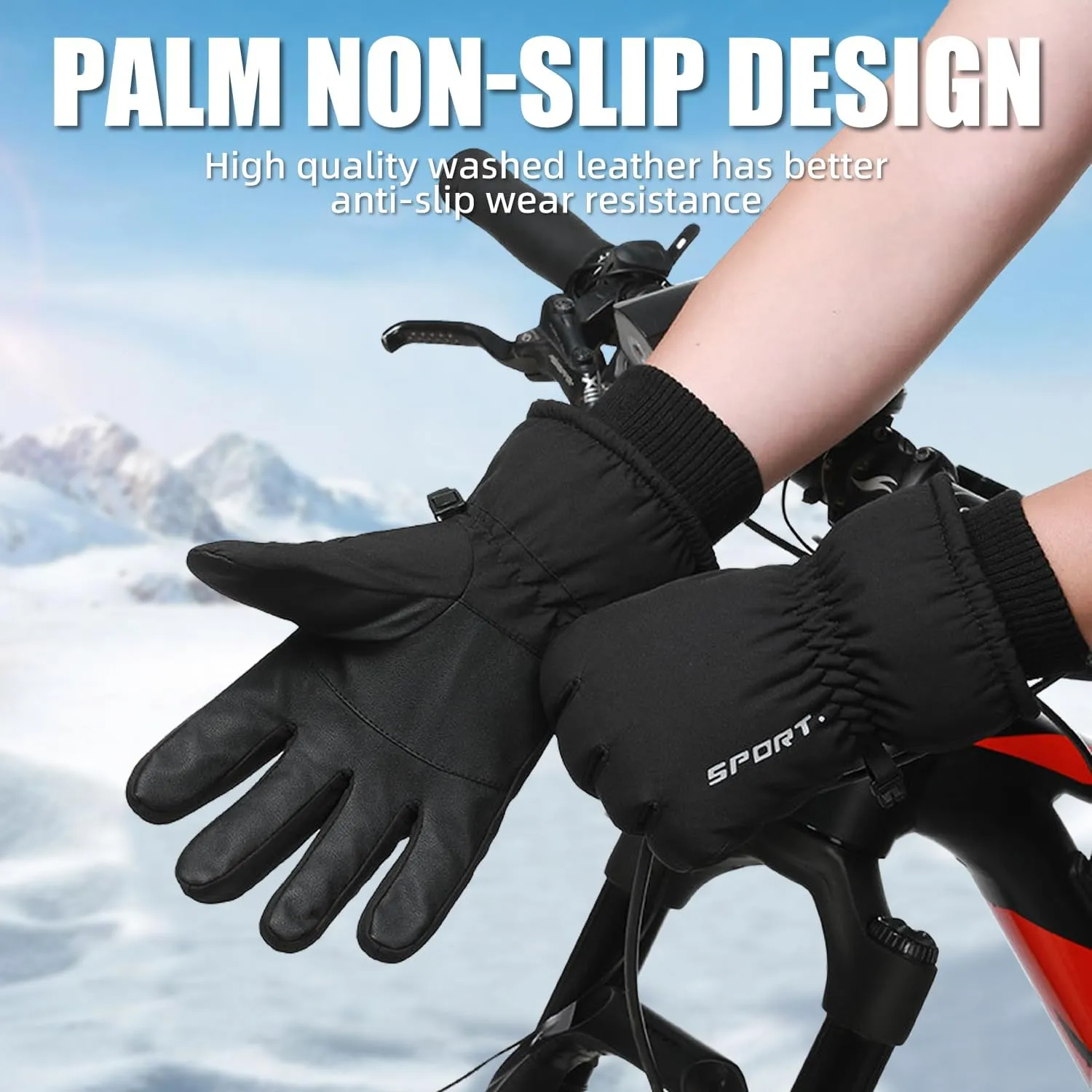Winter Gloves, Waterproof Thermal Touchscreen Ski Glove, Suit for Ski, Cycling, Hiking, Driving, Typing, Freezer Work