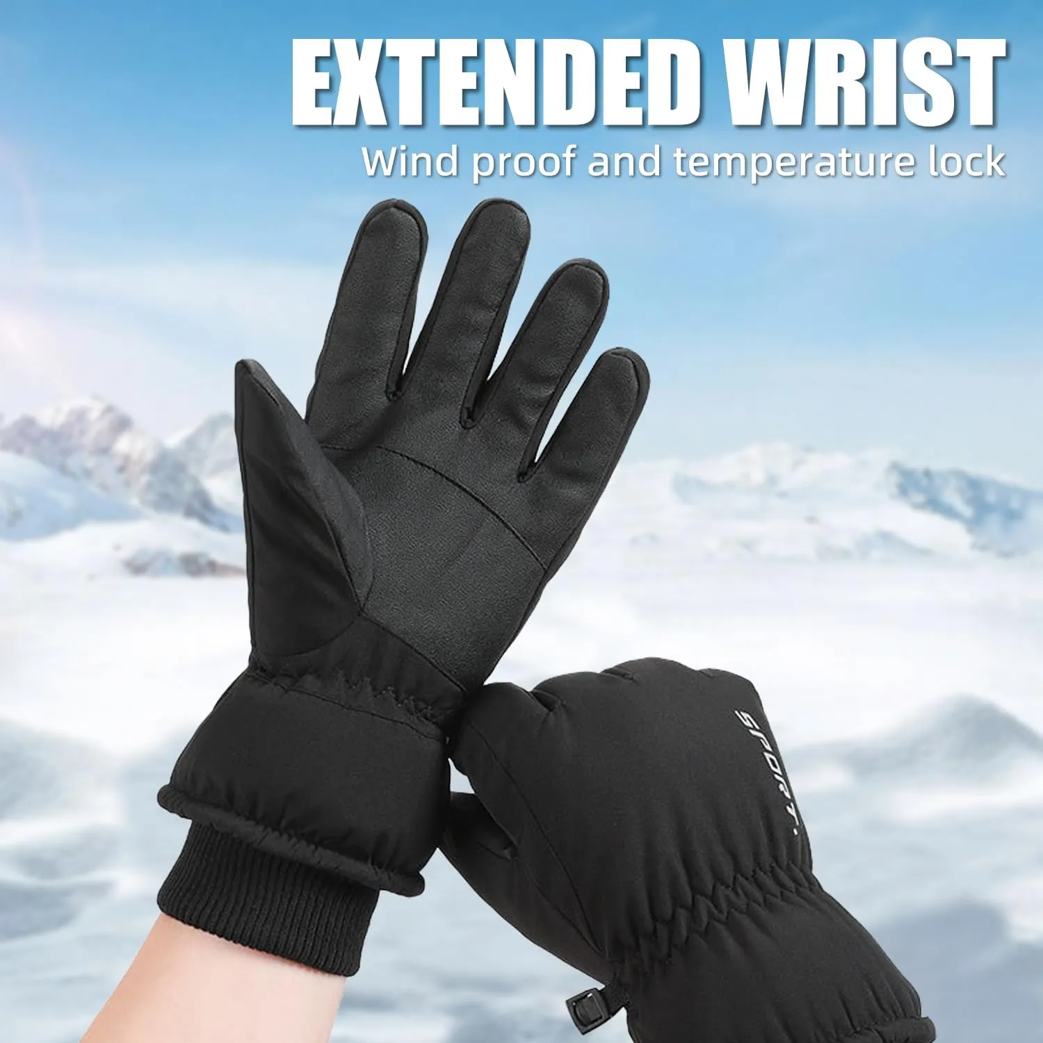 Winter Gloves, Waterproof Thermal Touchscreen Ski Glove, Suit for Ski, Cycling, Hiking, Driving, Typing, Freezer Work