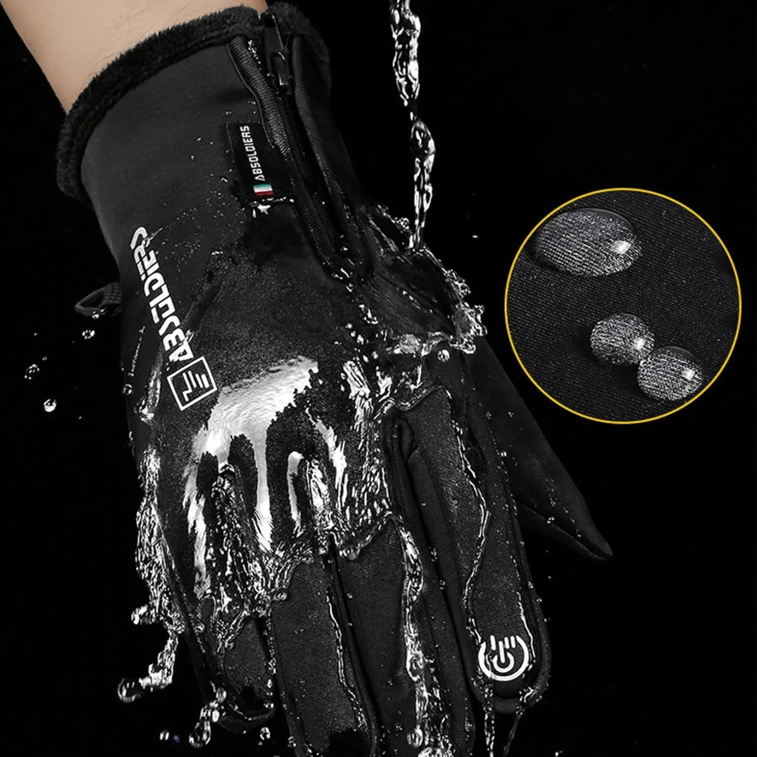 Winter Warm Gloves Touchscreen Cold Weather Driving Gloves, Slip Waterproof Fingerless Touchscreen Gloves Windproof Slip Sports Gloves for Cycling Running Skiing Hiking Climbing/2509