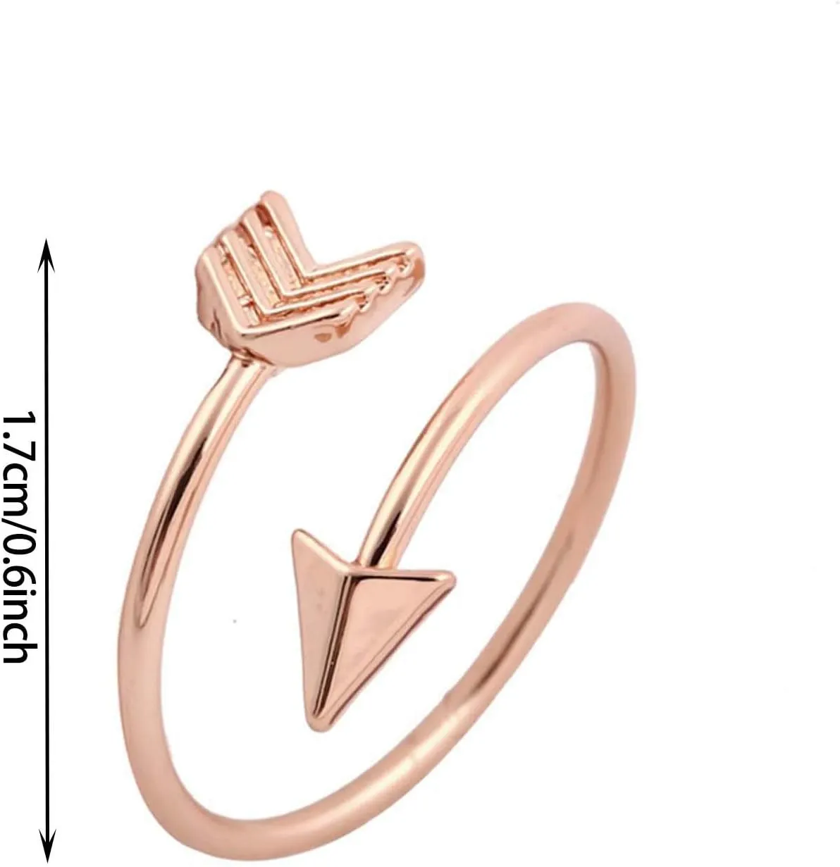 Women Arrowhead Promise Ring Anniversary Adjustable Opening Rings Couple Jewelry Gift Minimalist Design Rings