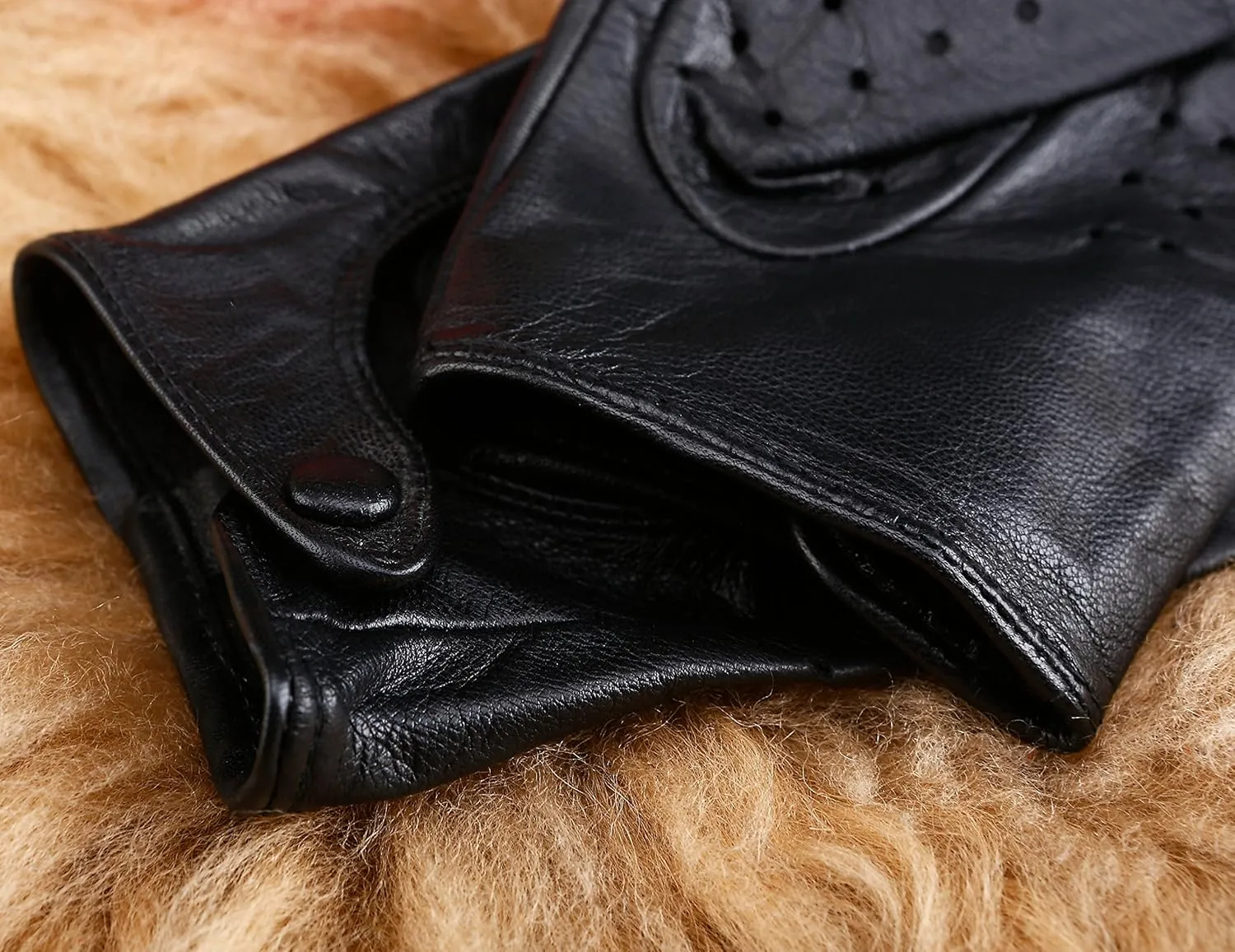 Women Classic Fingerless Nappa Leather Driving Gloves Lambskin Fitness Outdoor Unlined Gloves
