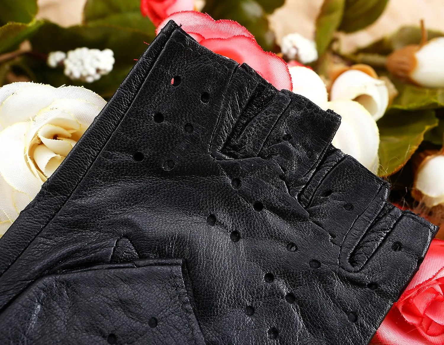 Women Classic Fingerless Nappa Leather Driving Gloves Lambskin Fitness Outdoor Unlined Gloves