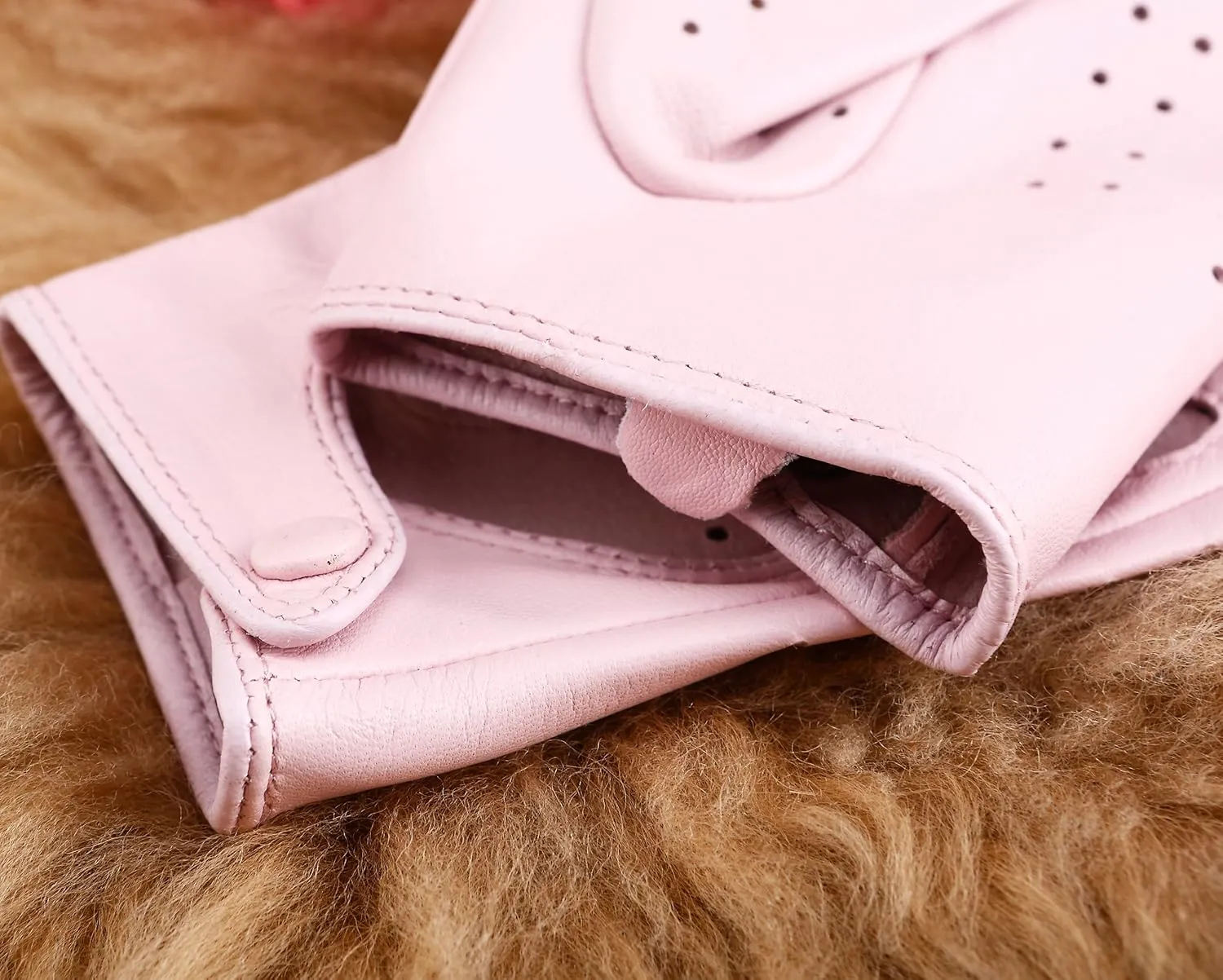 Women Classic Fingerless Nappa Leather Driving Gloves Lambskin Fitness Outdoor Unlined Gloves