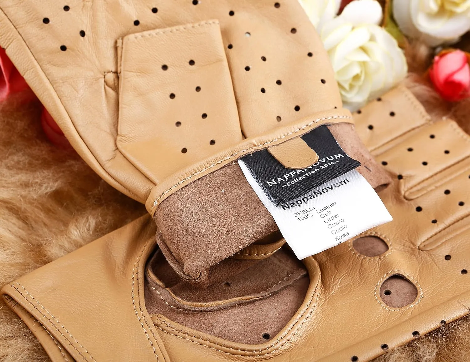 Women Classic Fingerless Nappa Leather Driving Gloves Lambskin Fitness Outdoor Unlined Gloves