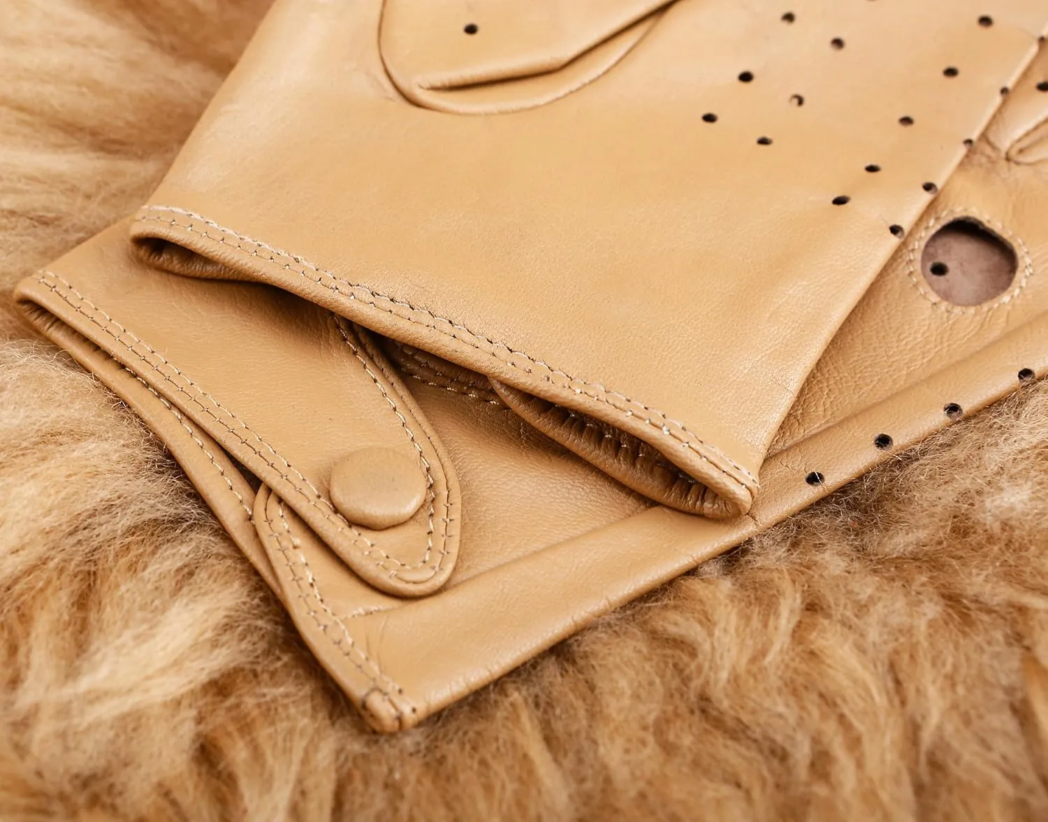 Women Classic Fingerless Nappa Leather Driving Gloves Lambskin Fitness Outdoor Unlined Gloves