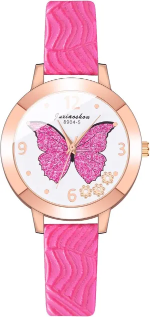 Women Creative Pattern Dress Watch Leather Strap Watch Stainless Steel Case Watches Personality Undone Watches for Men
