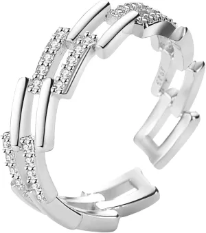 Women Crystal Statement Rings Open Adjustable Fashion Personalized Ring Ring Female Light Fashion Ring Finger Index Adjustable Opening All-Match -Girl Y-2K Wedding Band Fingerings (Silver, One Size)